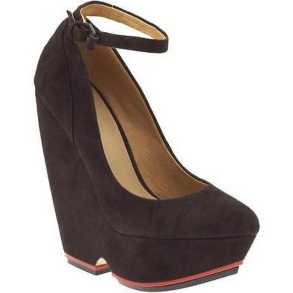 L.A.M.B. Shoes - L.A.M.B by GWEN STEFANI Brown SUEDE Platform SHOES Wedge HAVANA ( 7.5 )